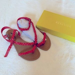 Red Coral Kenneth Cole Reaction braided sandals